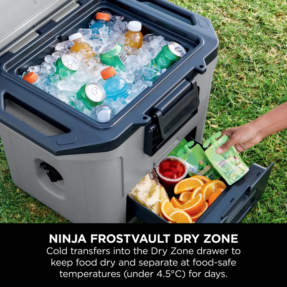 Ninja - Frost Vault 30QT/28L Hard Insulated Cooler With Dry Zone - Slate Grey