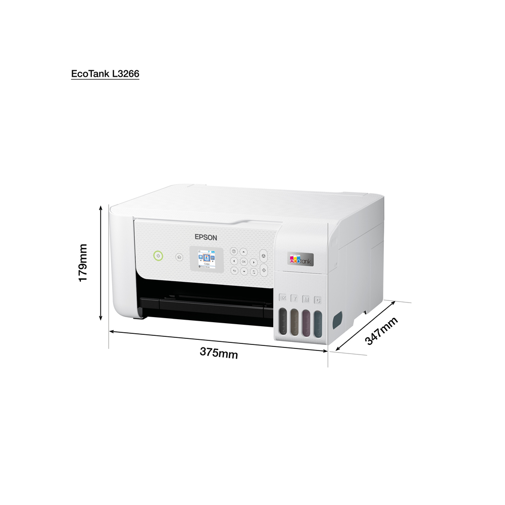 Epson - Ecotank L3266 A4 Colored 3-In-1 Printer With Wifi & SmartPanel App