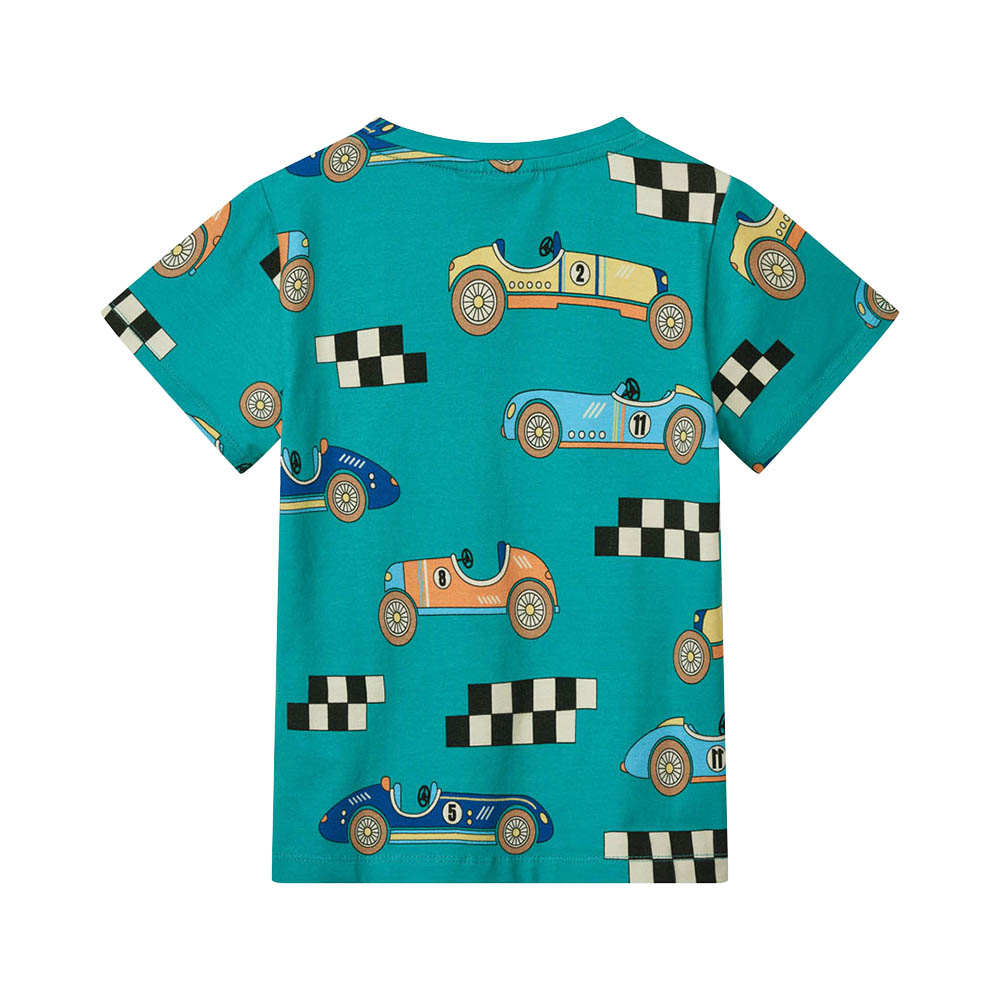 Smafolk - Race Cars Print T-Shirt - Green