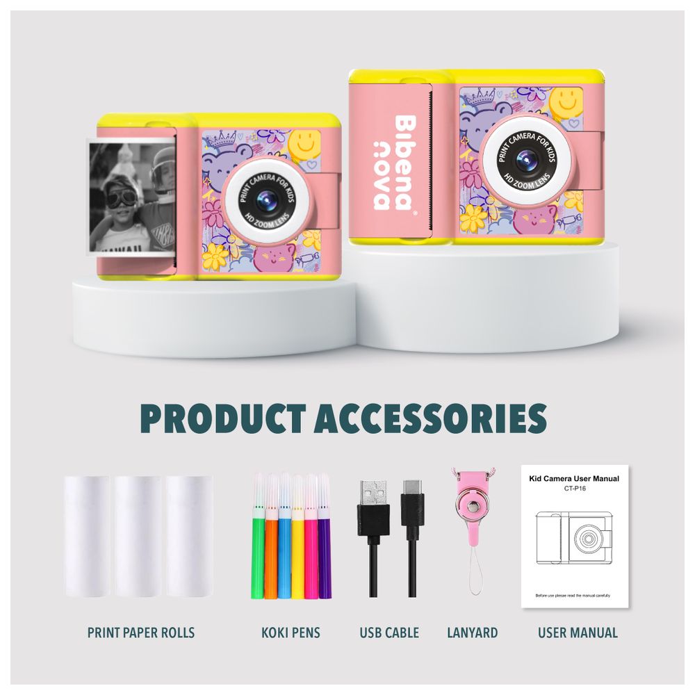 Bibena Nova Digital Print Camera - Pink
