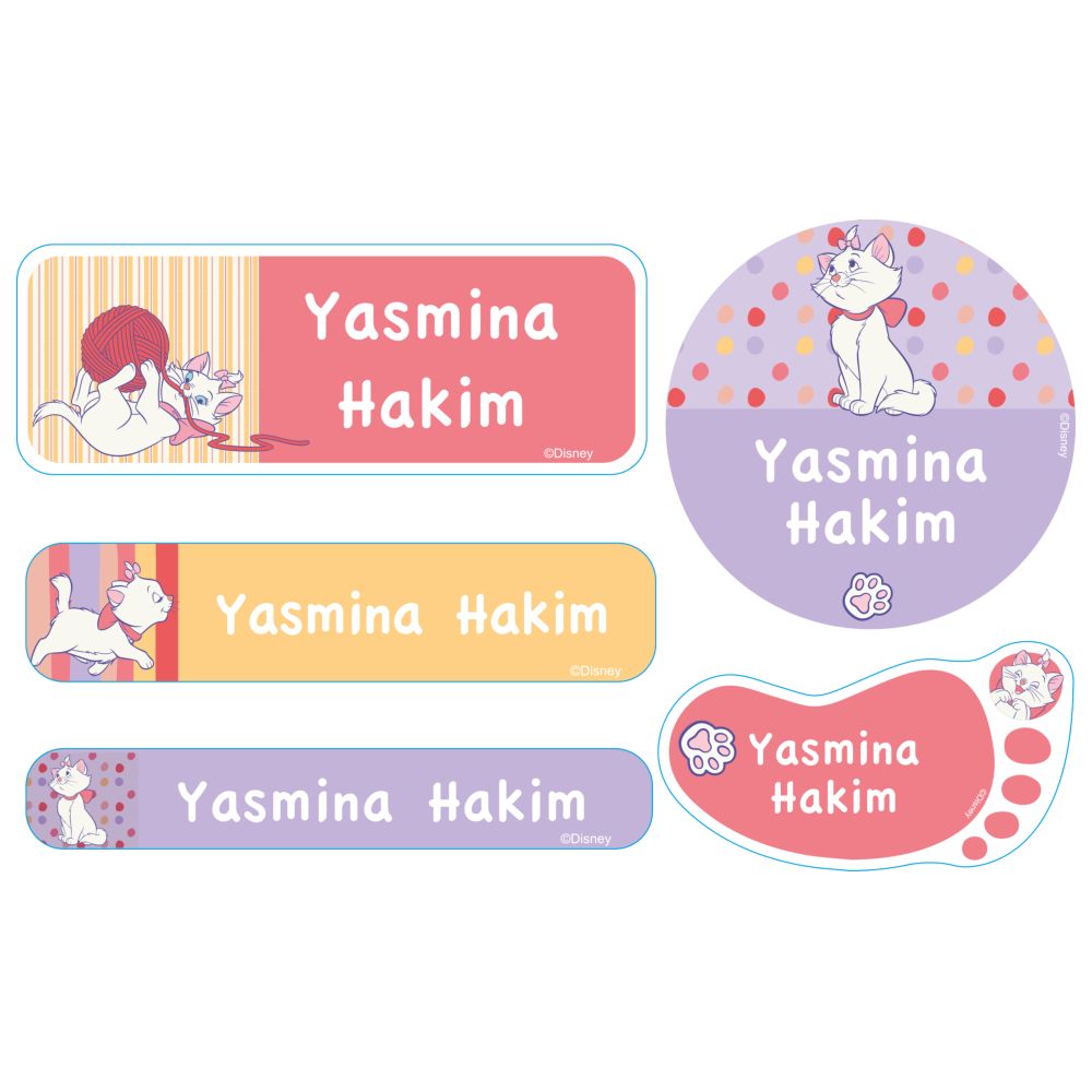 Essmak - Personalised School Labels - Disney Mary The Cat - 74Pcs