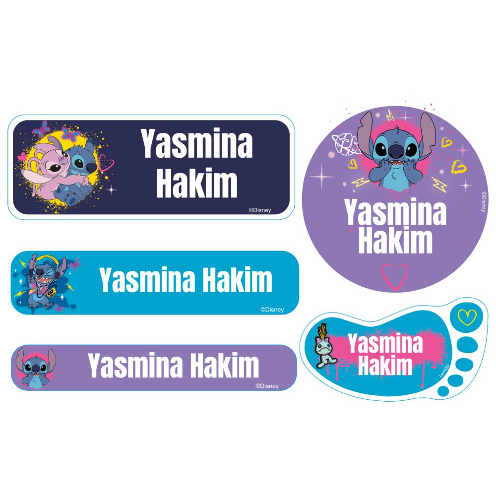 Essmak - Personalised School Labels - Stitch - 74Pcs