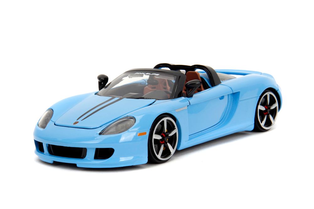 Jada - 1/24 Pink Slips 2005 Porsche Carrera GT Die-Cast Car With Base - Blue