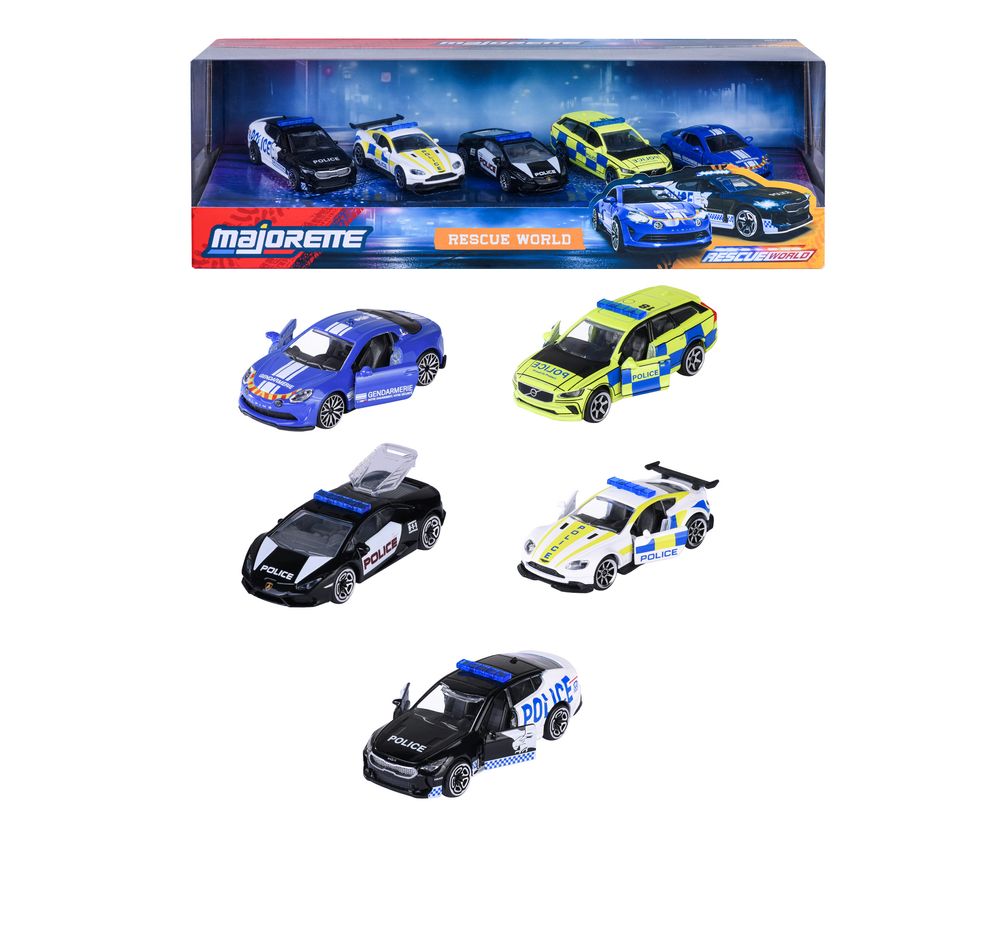 Majorette - Rescue World Car Set - Pack of 5