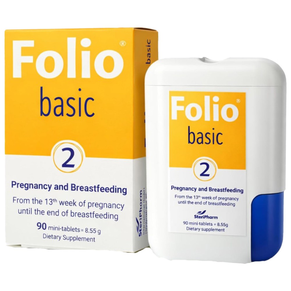 Folio - Pregnancy & Breastfeeding Basic 2 Folic Acid Tablets - 90 Tablets