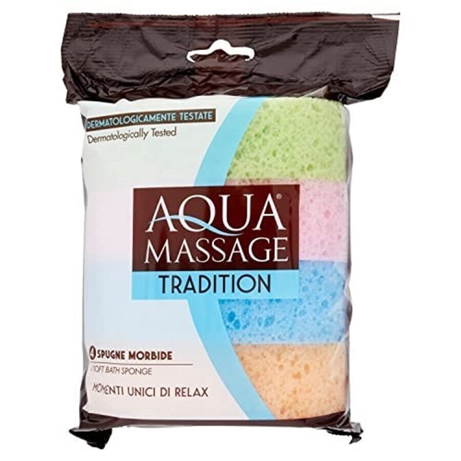 Aqua Massage - Tradition Soft Bath Sponge Set - Multicolor - 4 Pcs