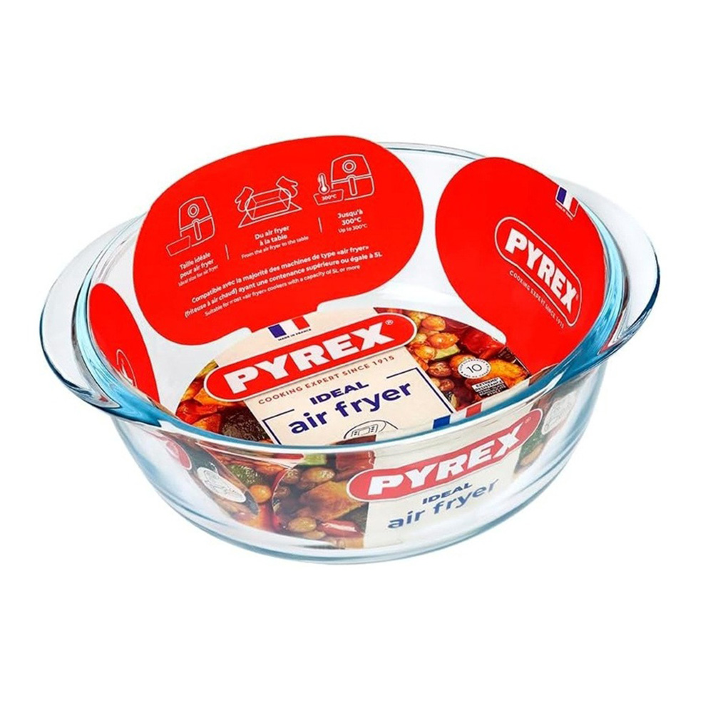 Pyrex Air Fryer Heat-resistant Glass Round Dish - 1 L