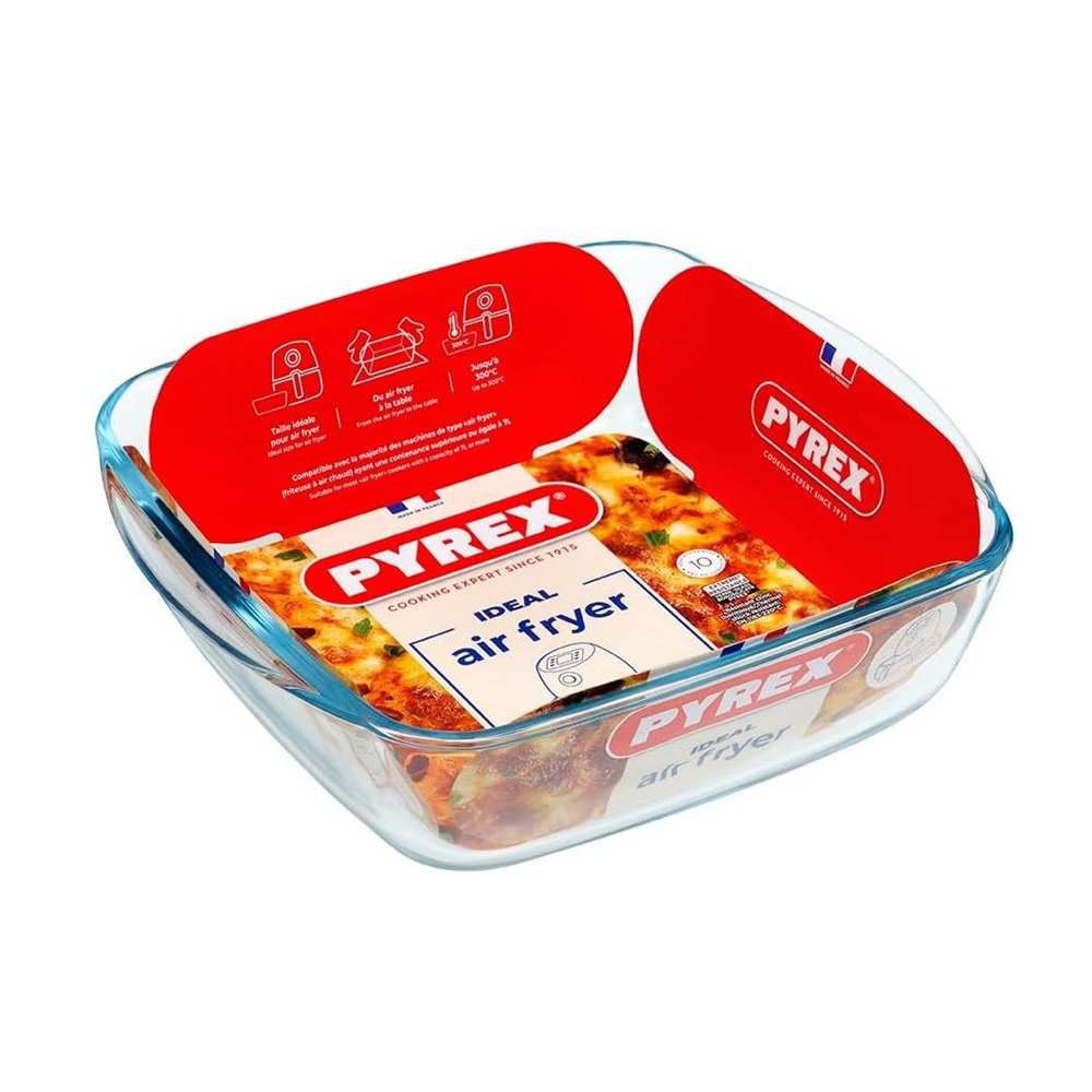 Pyrex Air Fryer Generous Heat-resistant Glass Square Dish - 2.2 L