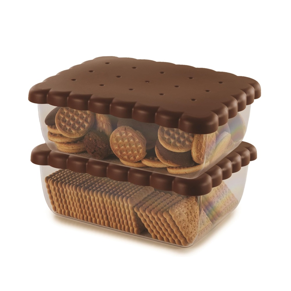 Snips - Biscuit Saver Rectangle With Freshness Lid – Brown - Made In Italy