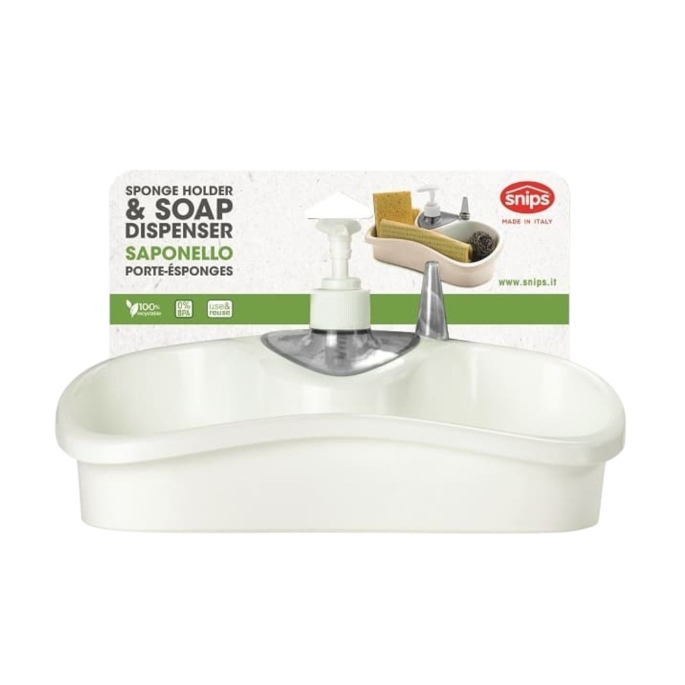 Snips - Sponge Holder And Soap Dispenser Dishwashing Set – Made In Italy
