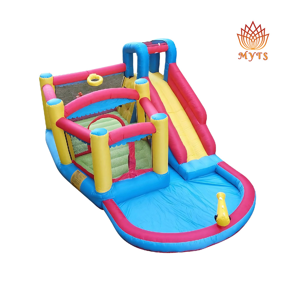 Myts - Kids Inflatable Bouncy Castle With Water Slide And Splash Pool - Carnival