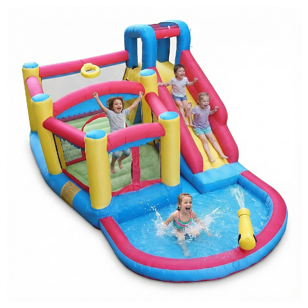 Myts - Kids Inflatable Bouncy Castle With Water Slide And Splash Pool - Carnival