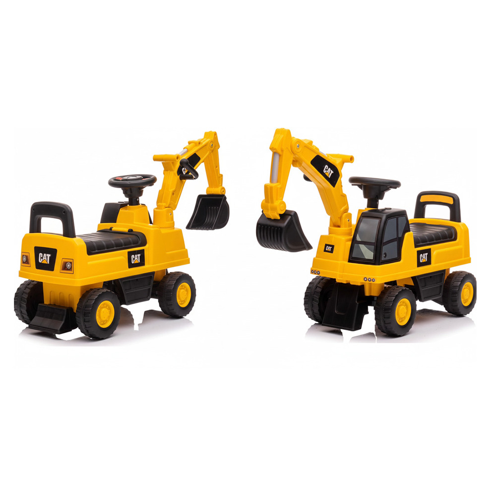 Myts Kids CAT Licensed Ride-On Push Car With Excavator Arm, Music And Hand-Controlled Digger - Yellow
