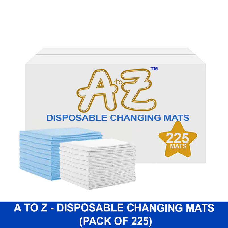 A To Z - Disposable Changing Mats - Pack of 225 - Blue/White - Large