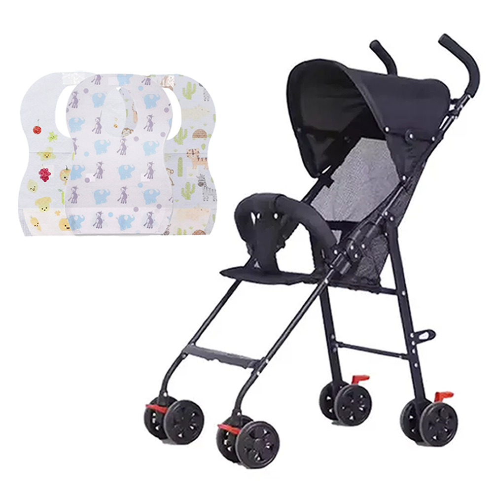 Star Babies - Light Weight Baby Stroller With Disposable Bibs - 25 Pcs - Multicolor