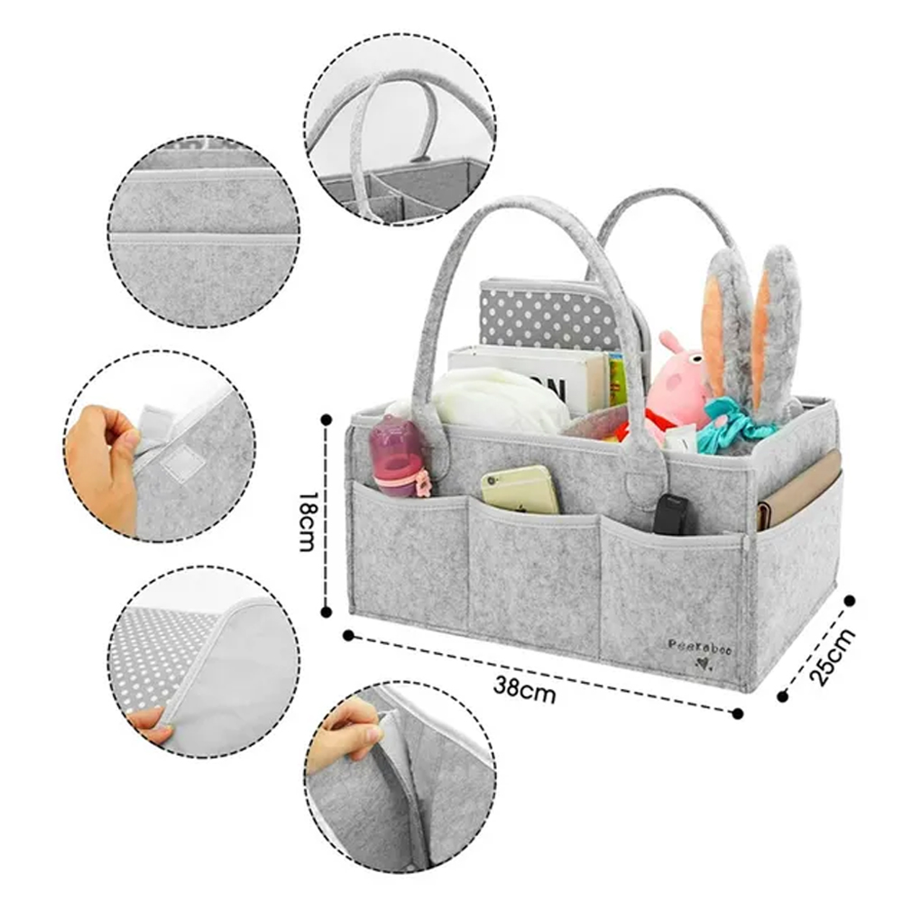 Star Babies - Baby Diaper Caddy With Disposable Scented Bag Pack of 10/150 Bags - Brown