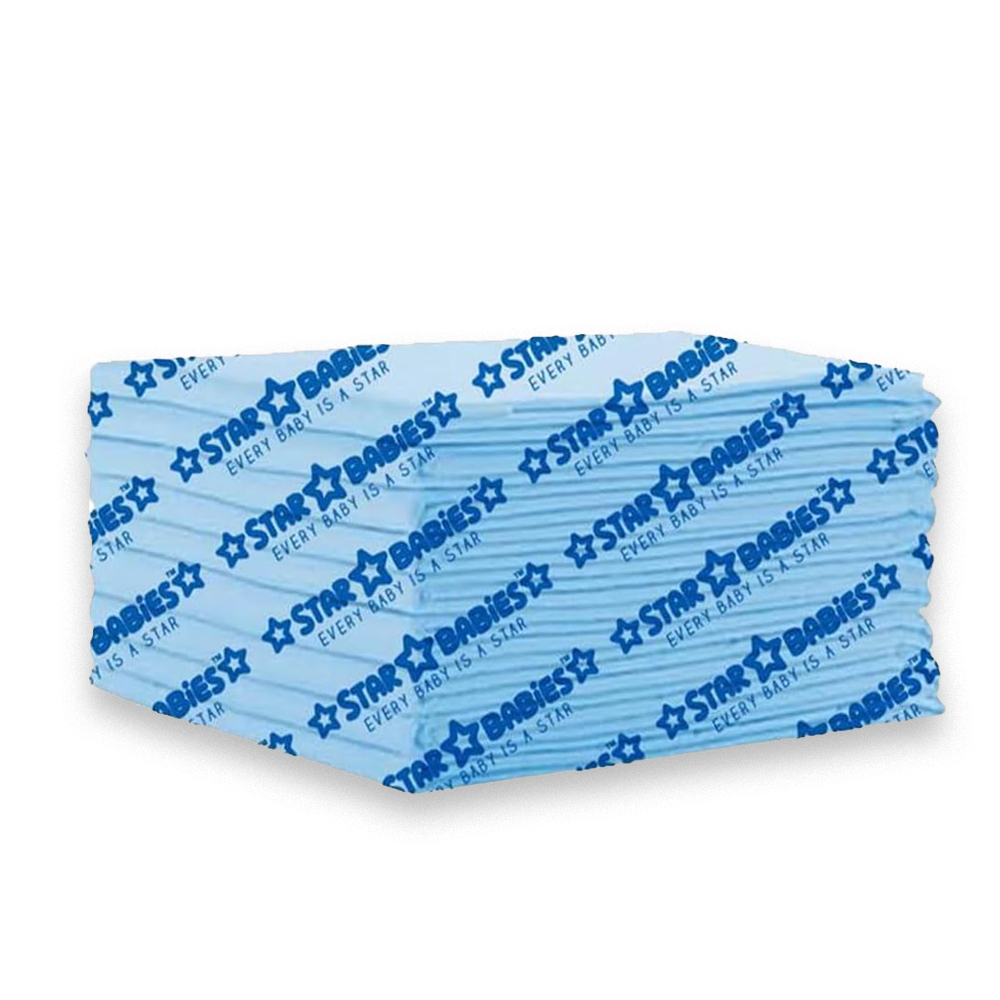Star Babies - Disposable Changing Mats - Blue - 60x60 cm - 9 Pcs