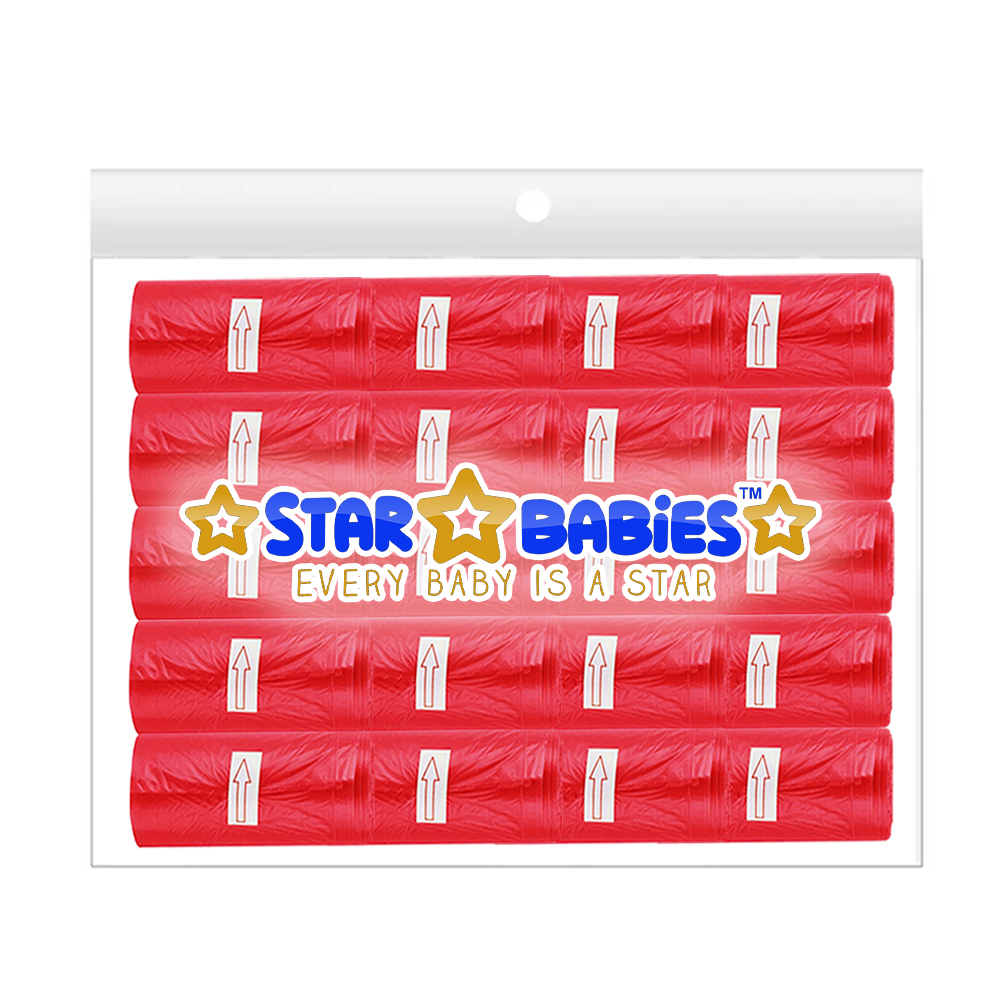 Star Babies - Scented Nappy Bags Pack Of 20 - 300s - Red