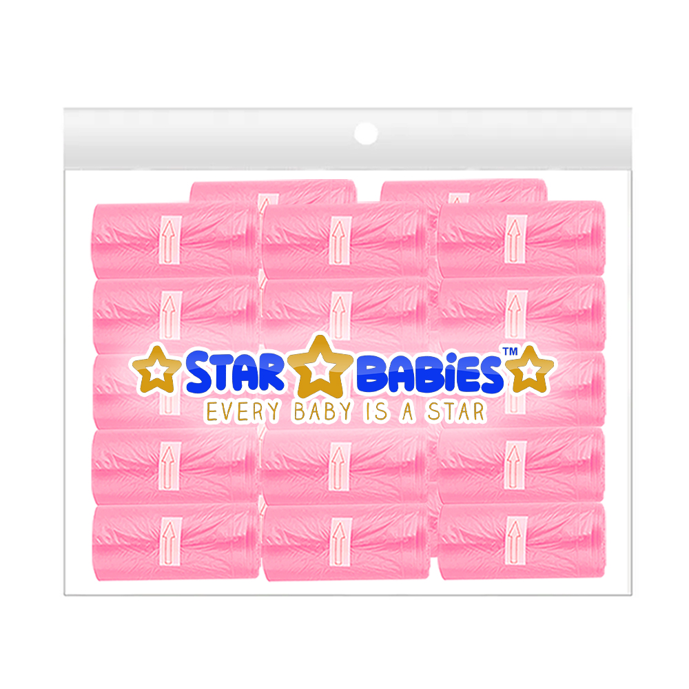 Star Babies - Scented Nappy Bags Pack Of 25 - 375s - Pink