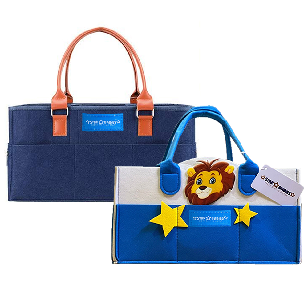 Star Babies - Caddy Diaper Bag - Navy Blue - Lion