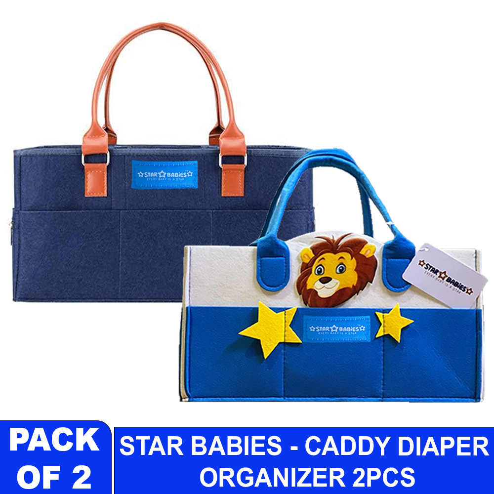 Star Babies - Caddy Diaper Bag - Navy Blue - Lion