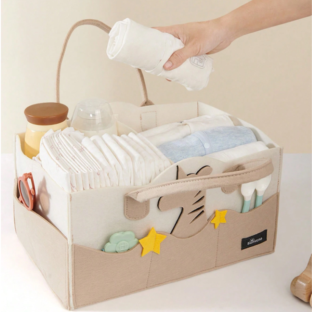 Star Babies - Caddy Diaper Bag Organizer - Zebra - Khaki - Pack Of 2