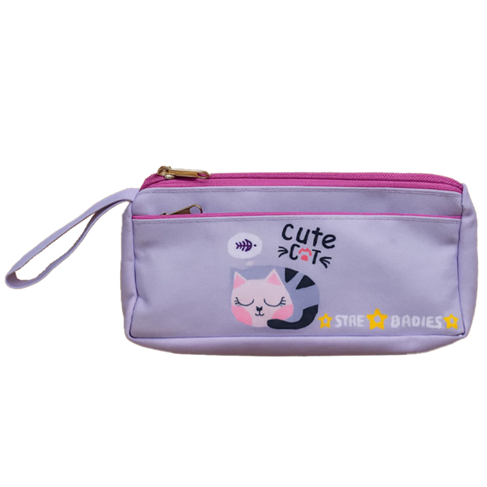 Star Babies - Double Zipper Pencil Case - Cute Cat