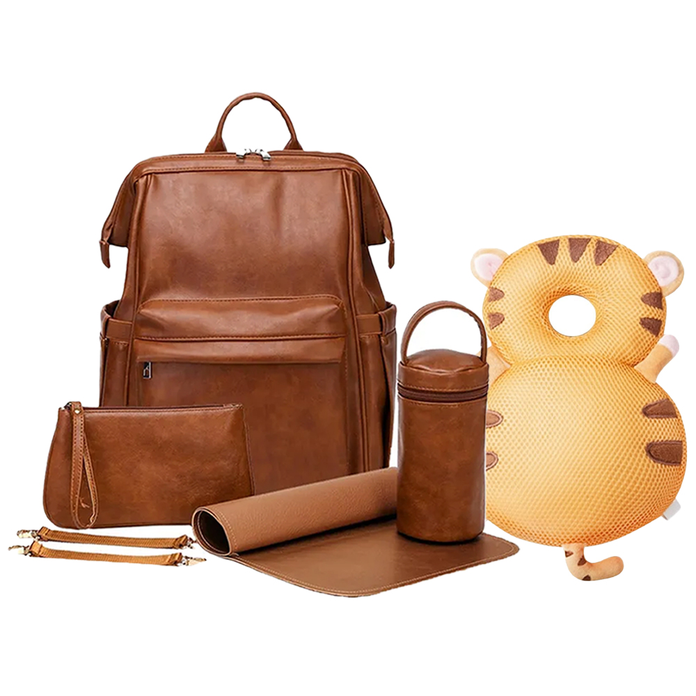 Star Babies - Leather Diaper Bag Bag With Head Support