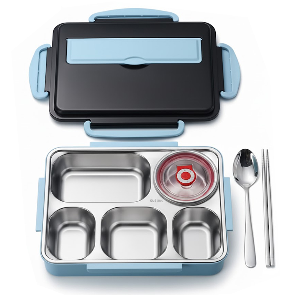 Star Babies - Stainless Steel Bento Lunch Box With 5 Compartments - Multicolor