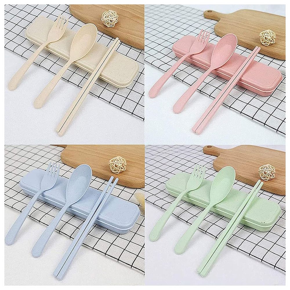 Star Babies Organic Fork, Spoon & Chopstick Set - 3 Pcs