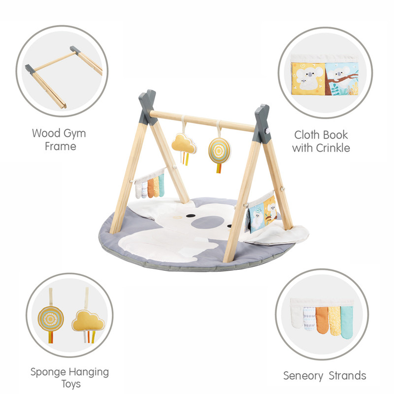 Factory Price - Nyra Wooden Activity Play Gym With Plush Toys - Koala