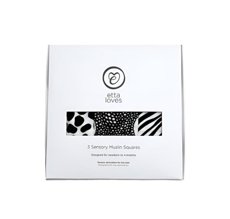 Etta Loves - Sensory Muslin Burp Cloth - Animal Print - 3pcs