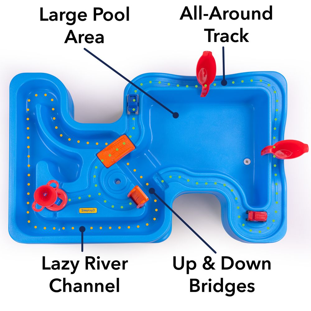 Simplay3 - Big River & Roads Water Play Table - 3 Years And Above - Blue