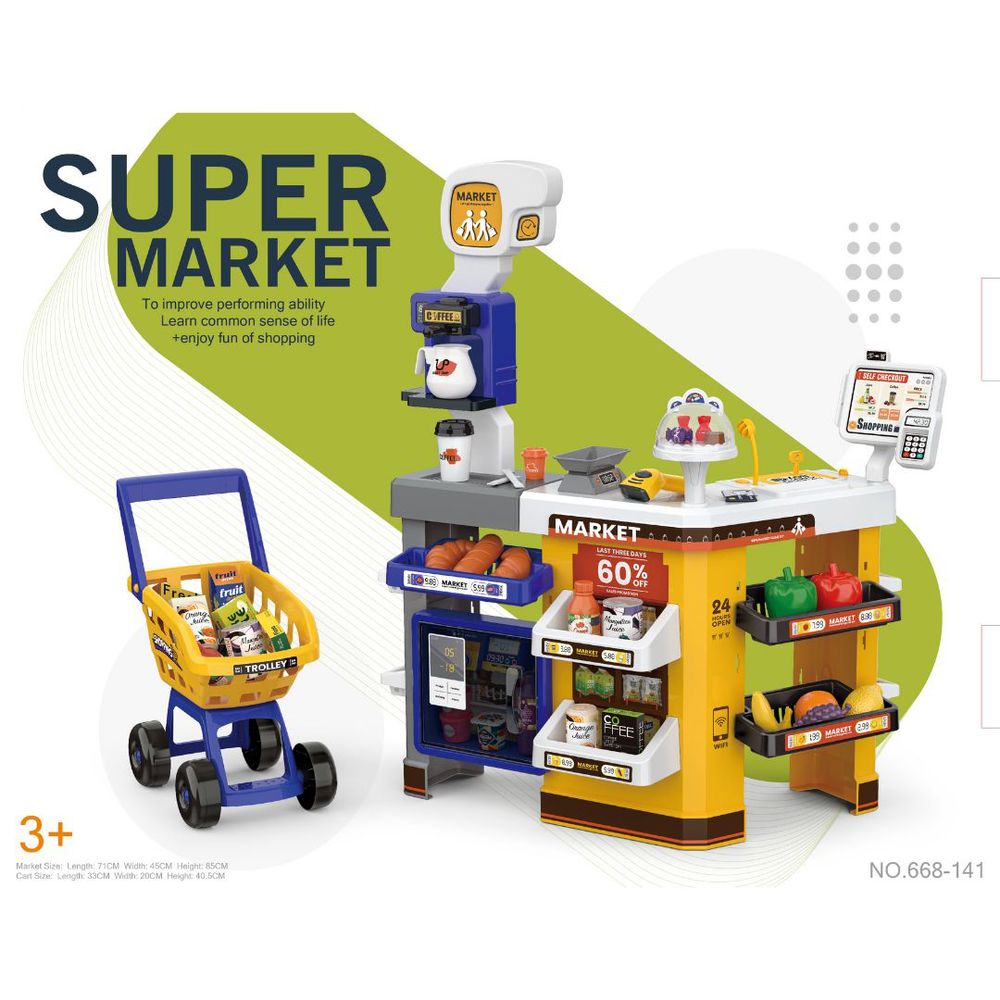 Mini Panda - Luxury Supermarket Pretend Playset - Multicolor - 64 Pcs