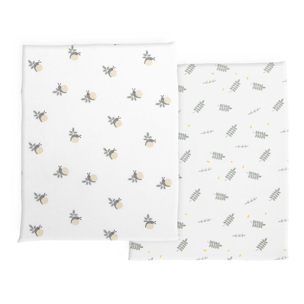 Chicco Bamboo Crib Fitted Sheet Set - 2pcs - Greenery