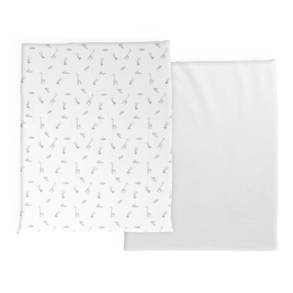 Chicco - Cotton Crib Fitted Sheet Set - 2pcs - Cloud