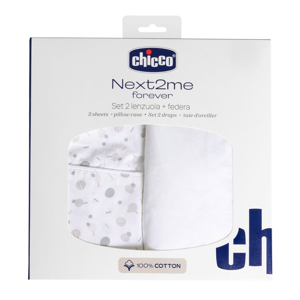 Chicco Cotton Crib Sheet Set 2pcs with Pillowcase - Confetti