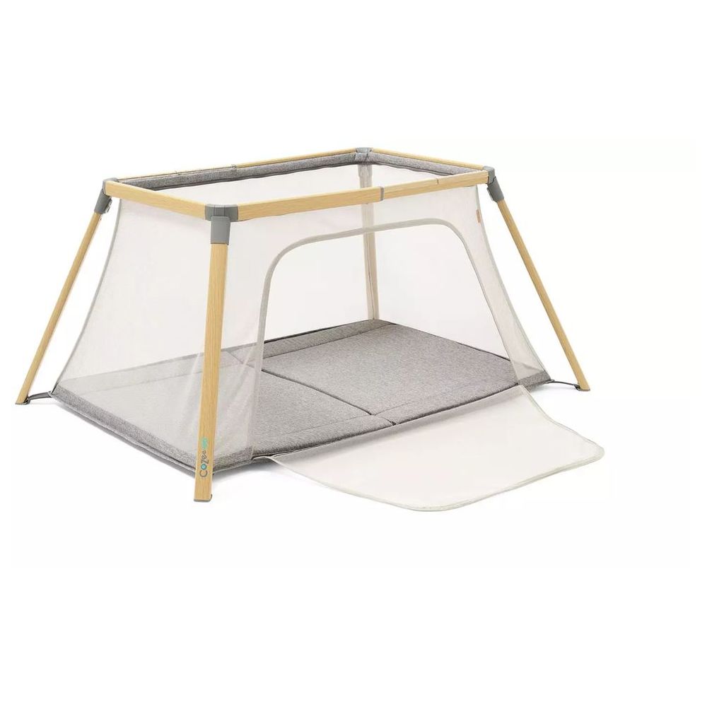 Tutti Bambini 3-in-1 Cozee Go Travel Cot - Oak & Charcoal