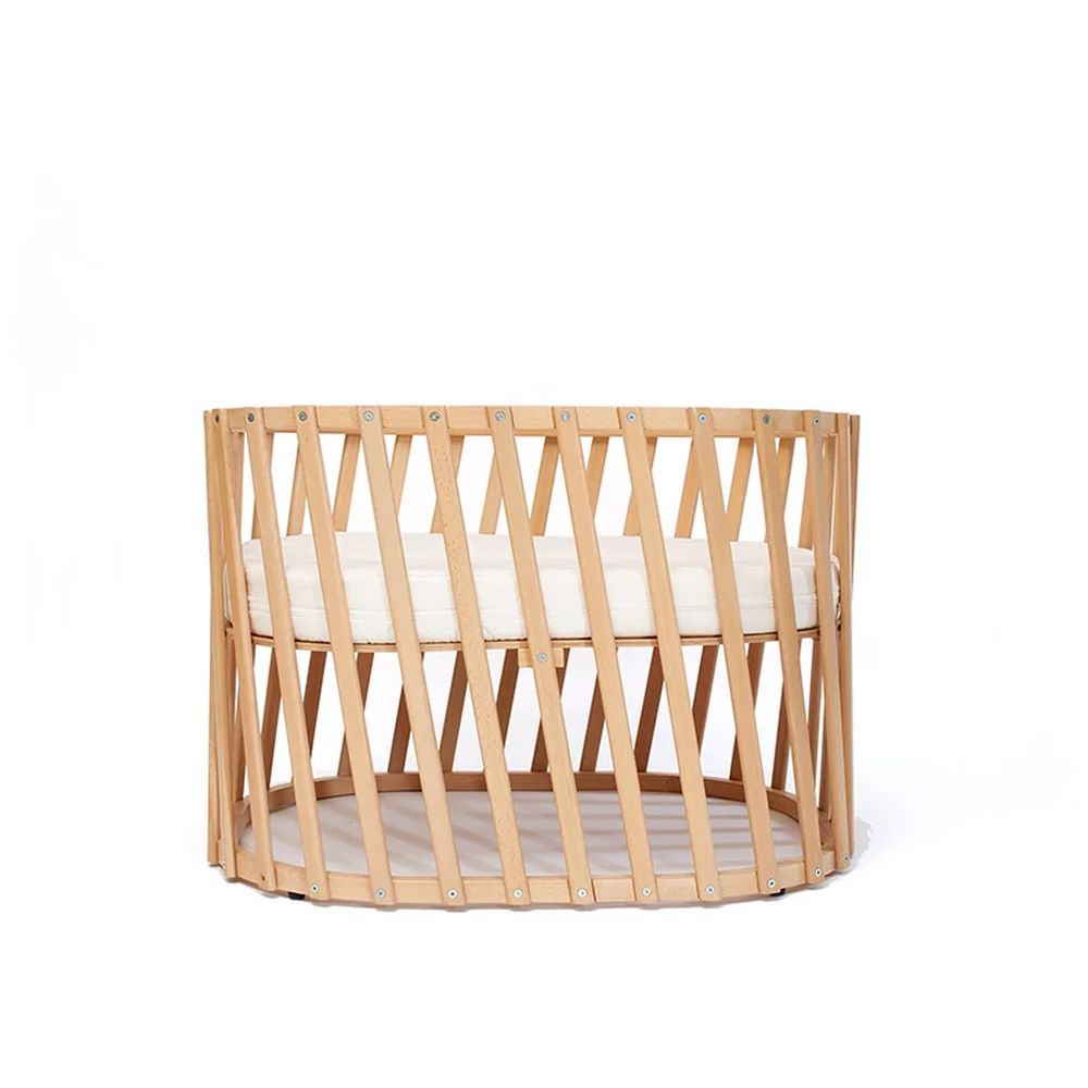 Charlie Crane - Lugo Convertible Wooden Baby Bed With Mattress - Natural