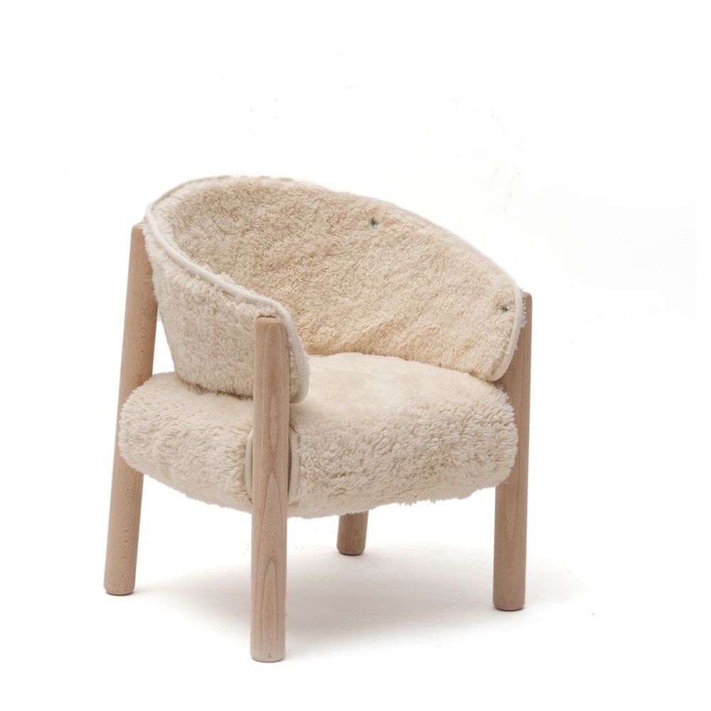 Chalie Crane - Saba Fur Chair - Raw Beech Wood