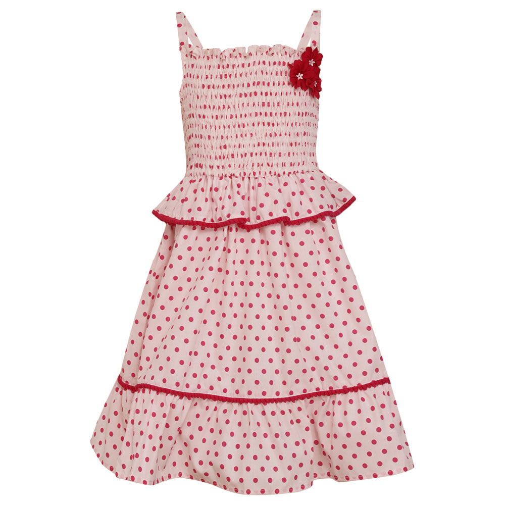 A Little Fable - Polka Smock Dress - White