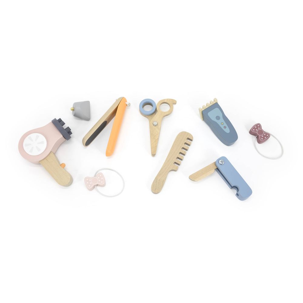 PolarB - Wooden Hair Dressing Set - Adjustable Belt Scissors Comb Dryer