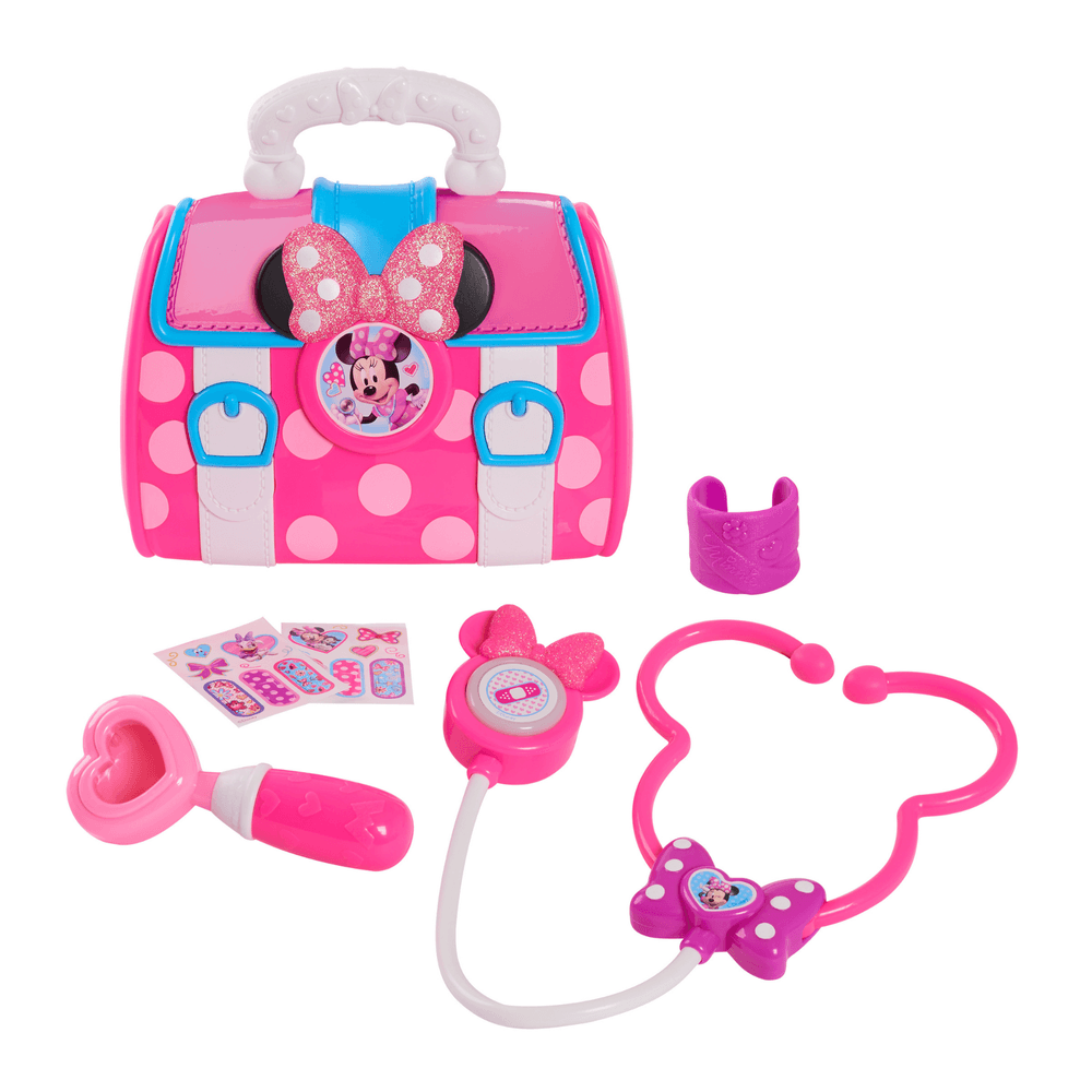 Disney - Minnie Mouse Bow-Care Doctor Bag Set, 6-Piece Preschool Pretend Play Toy