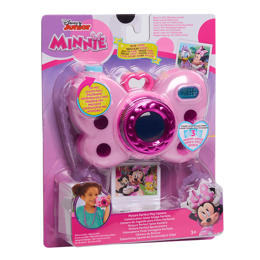 Disney - Minnie Mouse Picture Perfect Play Camera with Double-Sided Photos, 4-Piece