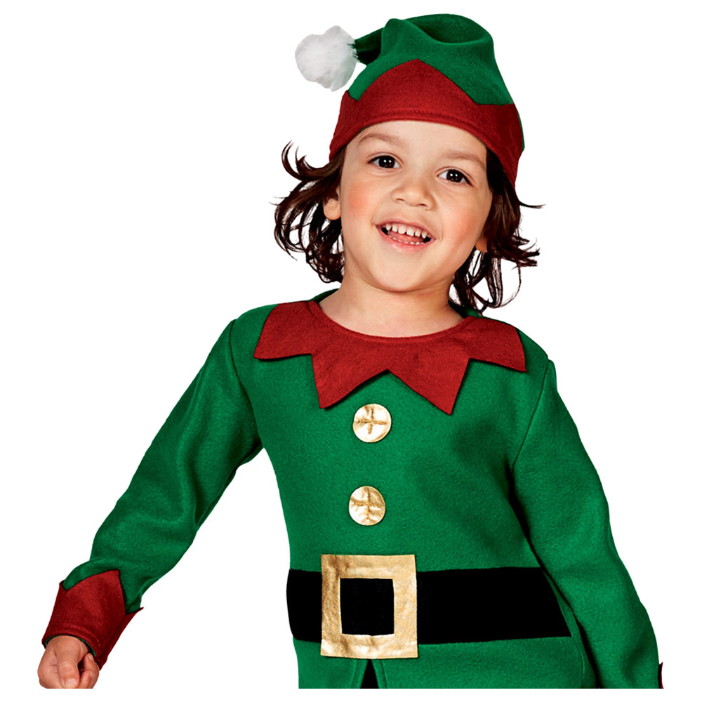 Mad Toys - Elf Kids Christmas Costume - Green/Red