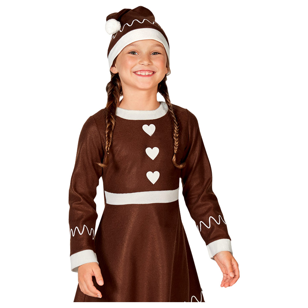 Mad Toys - Gingerbread Girl Christmas Costume - Brown