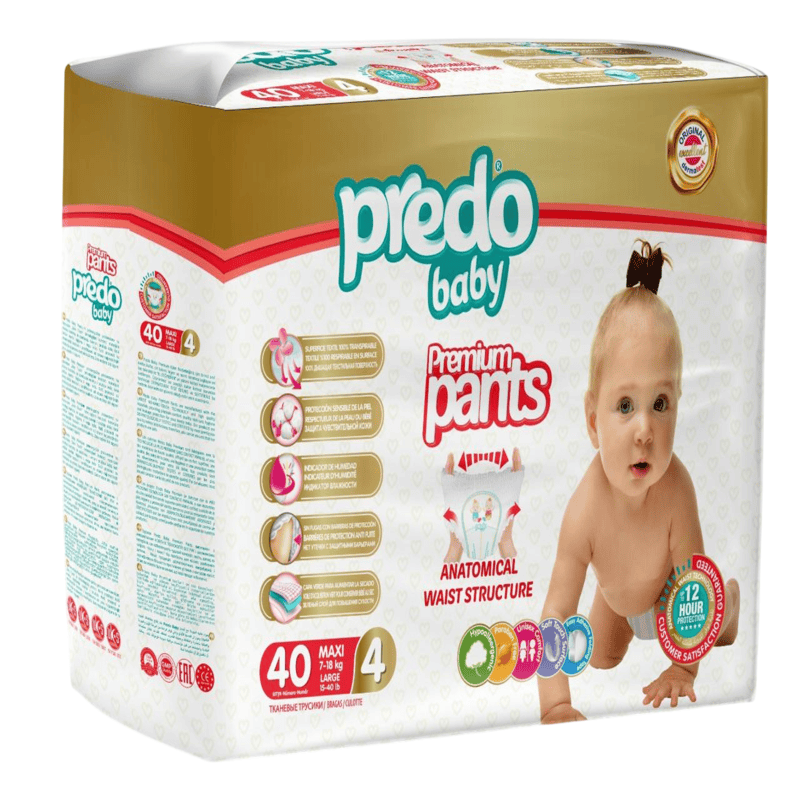 Predo Baby - Premium Diaper Pants Maxi - Size 4, 7-18kg - Pack of 40