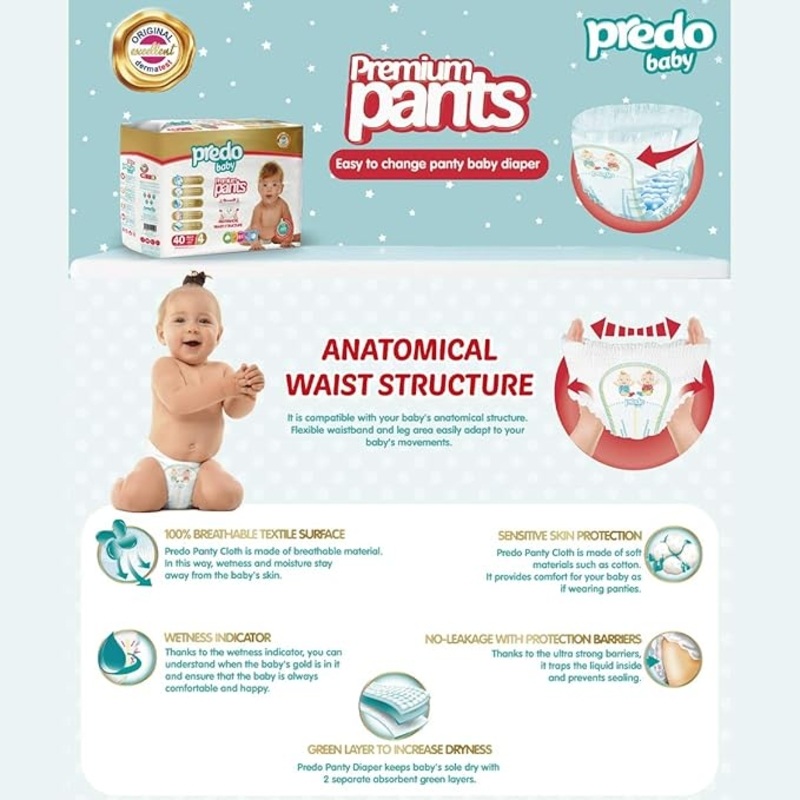 Predo Baby - Premium Baby Diaper Pants - Size 2XL - Pack of 28