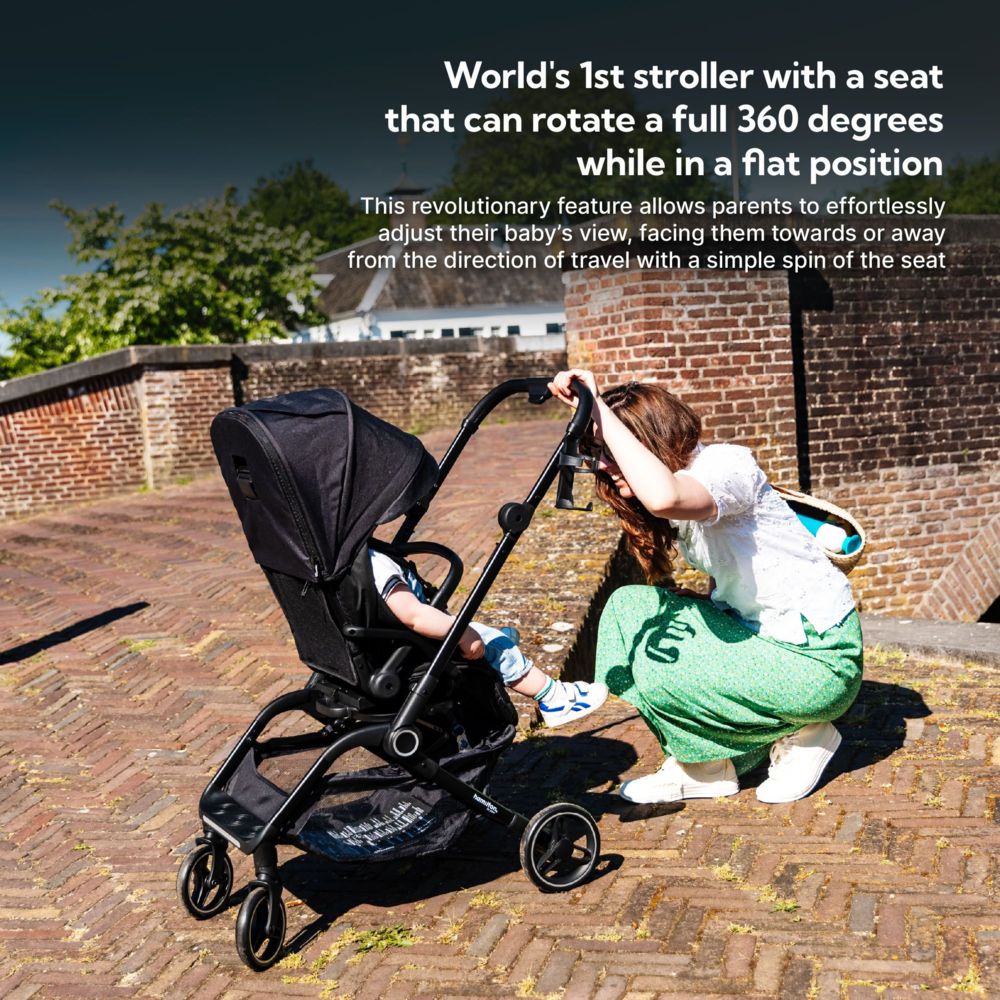 Hamilton - T1 Lightweight Baby Travel Stroller MagicFold with 360 Degrees Rotational Seat - Khaki
