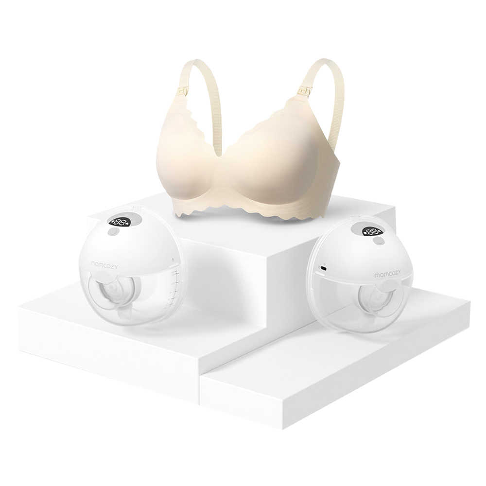 Momcozy - Double M5 Wireless Hands-free Breast Pump and Jelly Strip Bra